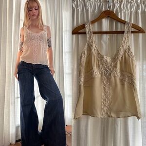 Vintage silk Oscar de la renta Boho top